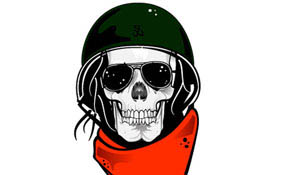 Skull With Military Helmet Vector